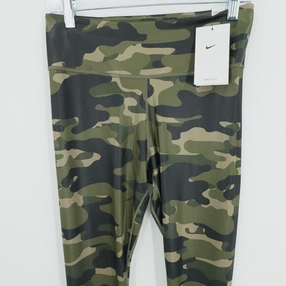 Nike Legging Womens Medium Green Camo One Dri FIt Trainging Gym Workout Stretch - Picture 8 of 14